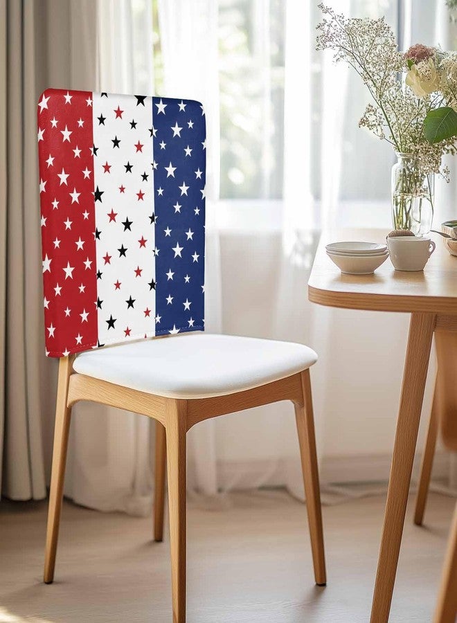 LooPoP 4th of July Chair Covers Set of 4 Patriotic Stars American Flag Chair Slipcover Protector Stretch Chair Covers Red White and Blue Independence Day Chair Back Covers for Dining Chairs Kitchen Party - Image 5